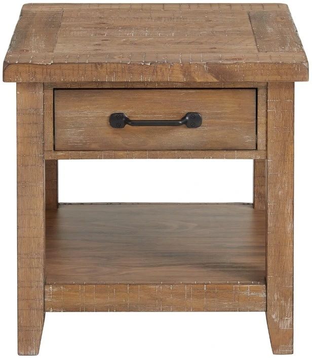 Intercon Highland Rustic Sandwash End Table with Drawer-1