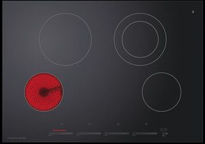 Front view of the Fisher & Paykel Series 5 30" Black Electric Cooktop