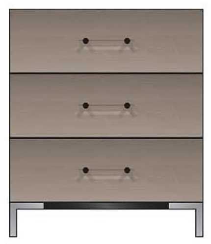Country View Woodworking Customizable American Modern 28" Solid 3-Drawer Metal Legs Bedside Chest-0
