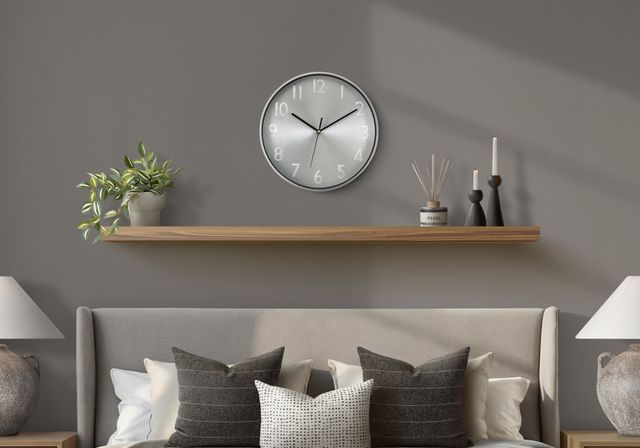Monarch Specialties Inc. Silver 12" Wall Clock with White Numbers-1