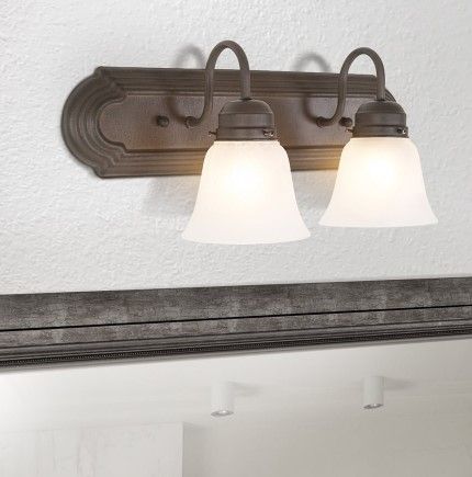 YHD Alabaster/Dark Brown 2-Light Incandescent Bathroom Vanity Lighting-1