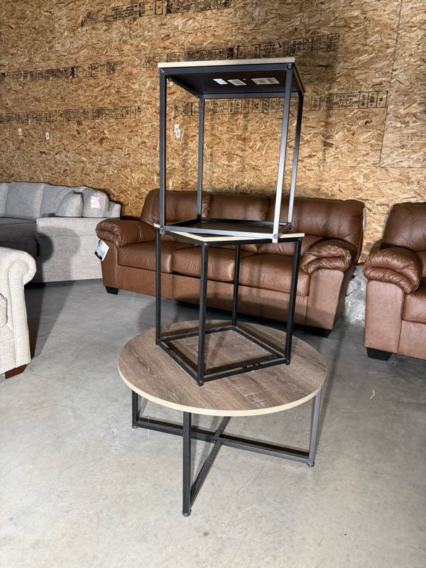 Clearance Signature Design by Ashley® Wadeworth 3-Piece Two-Tone Occasional Table Set with Black Base-0