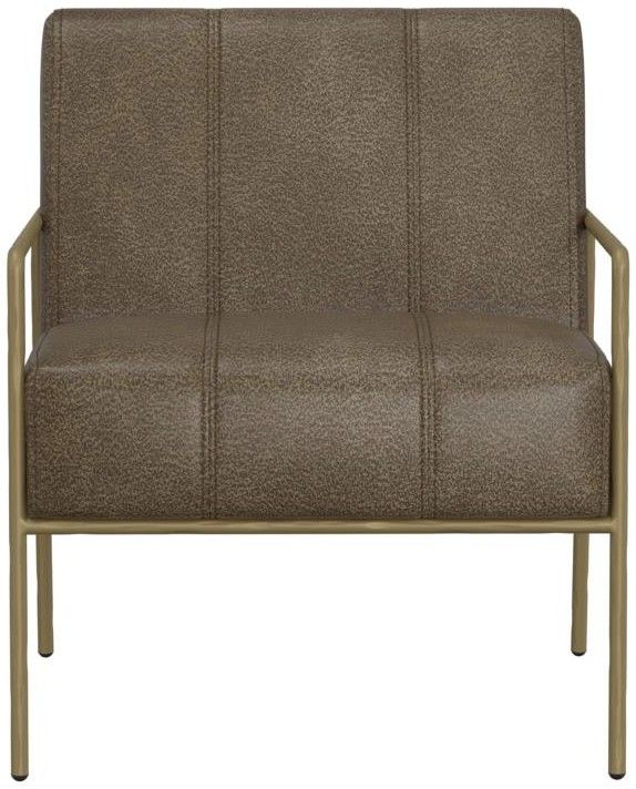 International Furniture Direct Aragon Brown/Blacksmithing Gold 31" Accent Chair-1