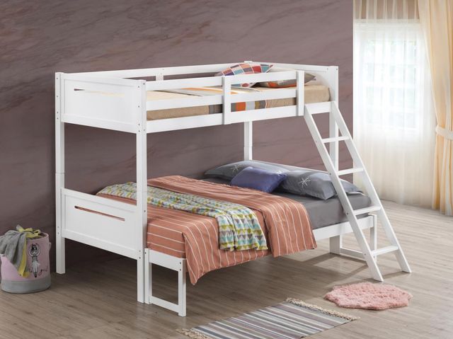 Coaster® Littleton White Twin/Full Bunk Bed-3
