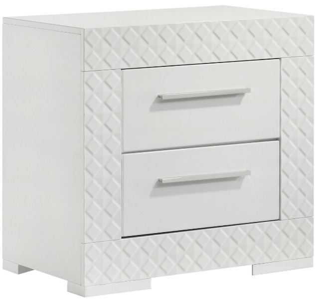 Coaster® Ives White High Gloss Nightstand-0