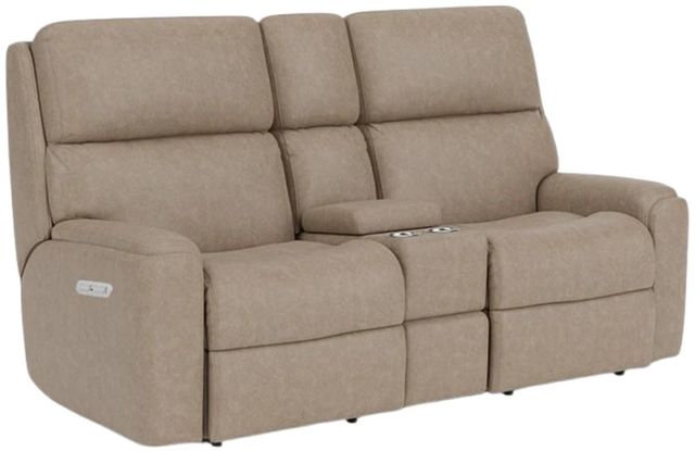 Flexsteel® Customizable Rio Power Reclining Loveseat with Console and Power Headrests-0