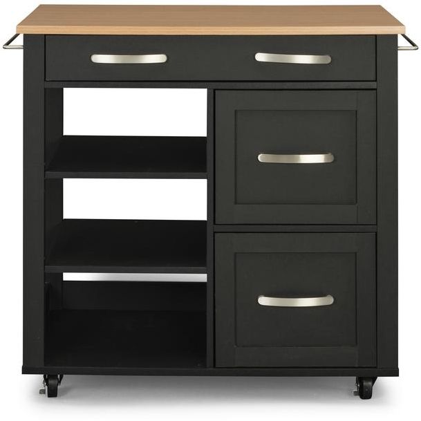 homestyles® Storage Plus Black Kitchen Cart-0