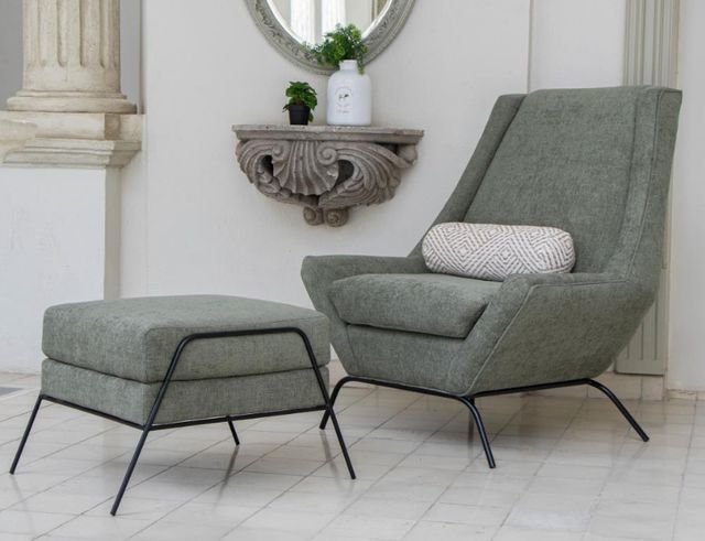 International Furniture Direct Tyne Olive Ottoman-1