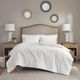Olliix by Madison Park Arya Ivory Twin Embroidered Medallion Faux Fur Ultra Plush Comforter Mini Set-5