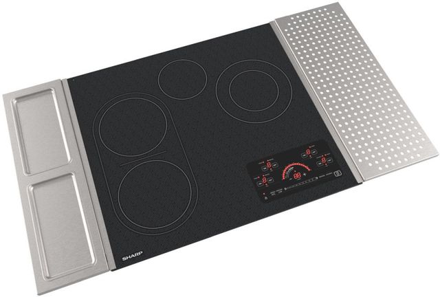 Sharp® 24" Black with Stainless Steel Side Trims Electric Cooktop-1