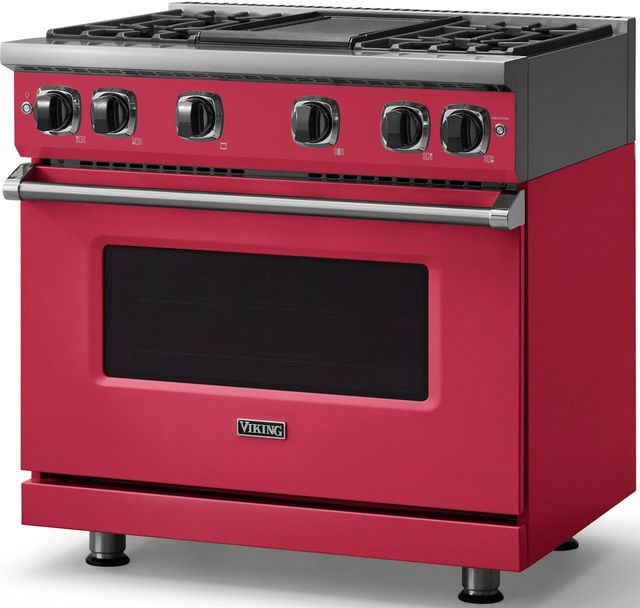 Viking® 7 Series 36" Valentine Pro Style Liquid Propane Gas Range with Griddle-3