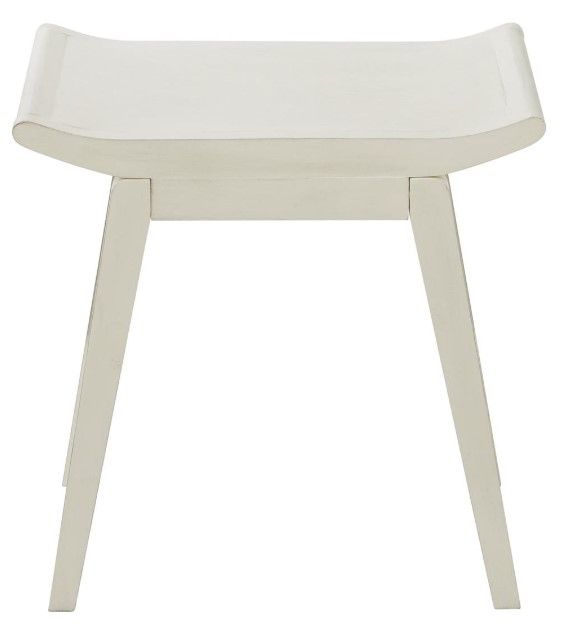 Deco Marche White Minimalistic Curved Stool-1
