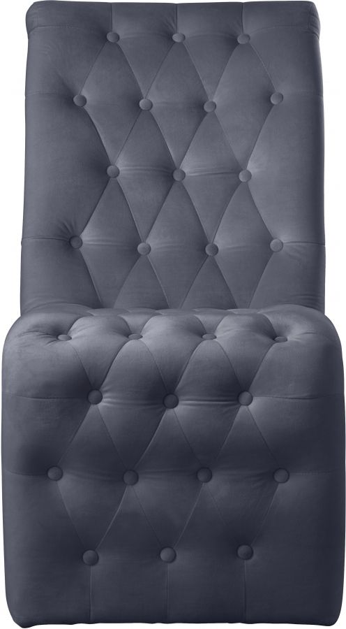Meridian Furniture Curve Grey Velvet Dining Chair-1