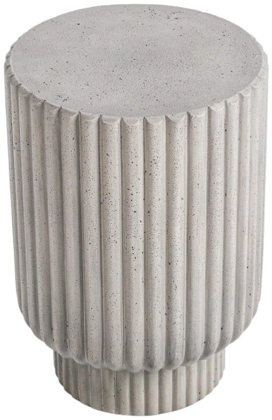 Classic Home Givens Light Gray Concrete Outdoor Accent Table-2