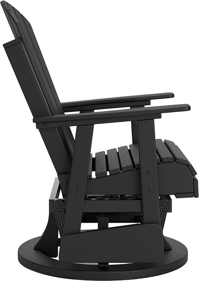 Signature Design by Ashley® Hyland Wave Black Outdoor Polyethylene/Stainless Steel Swivel Glider Chair-3