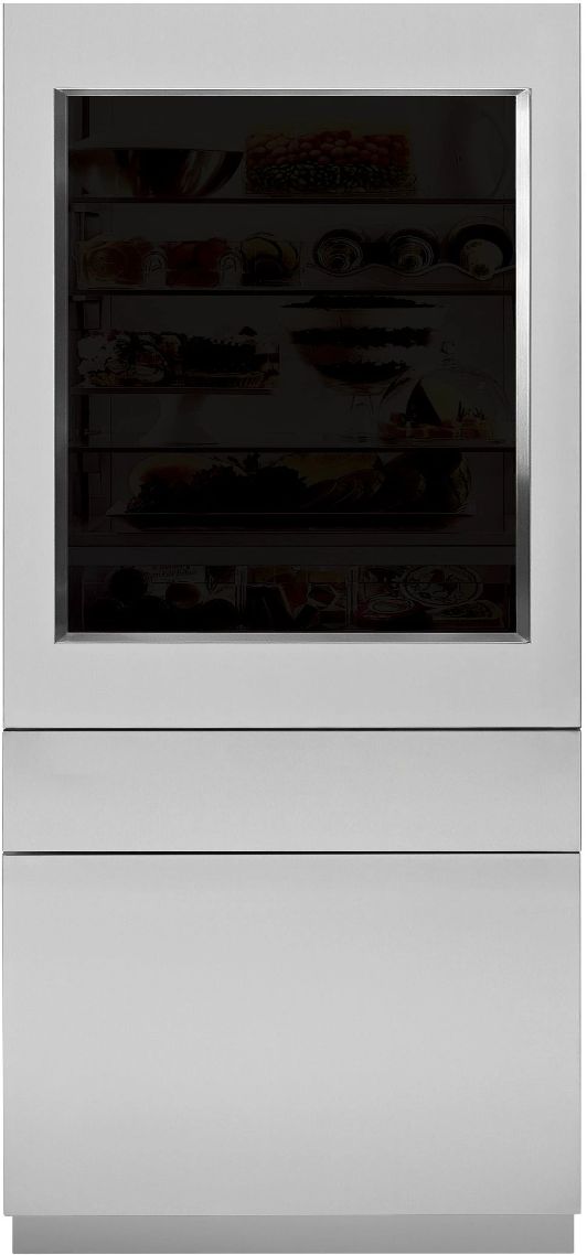 Monogram® 30" Stainless Steel Right Hinge Column Refrigerator Glass Door Panel Kit-0