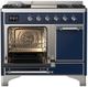Ilve® Majestic III 40" Midnight Blue Pro Style Dual Fuel Natural Gas Range with Solid Door and Chrome Trim-2