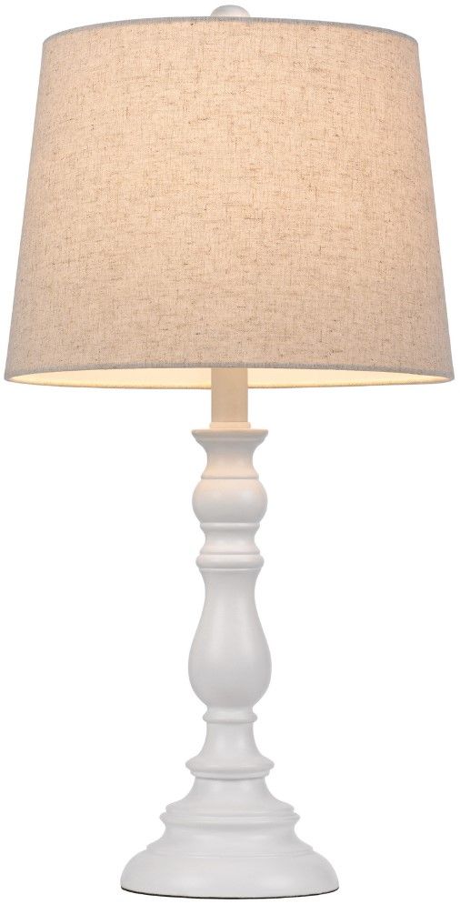 Cal® Lighting & Accessories Chester 2-Piece White Table Lamp Set-1