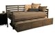 Kodiak Furniture Boho Linen Stone/Rustic Walnut Twin Daybed with Mattress -0