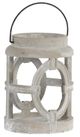 A & B Home Gray Lantern with Oval Cut-Out Design-0