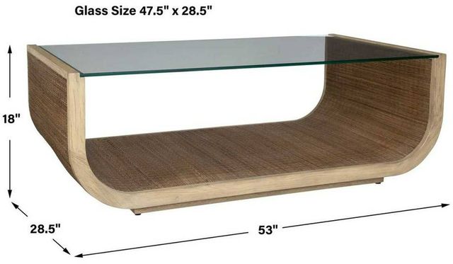 Uttermost® Farrington Glass Top Coffee Table with Driftwood Gray Base-2