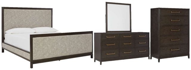 Signature Design by Ashley® Burkhaus 4-Piece Brown California King Panel Bed Set-0