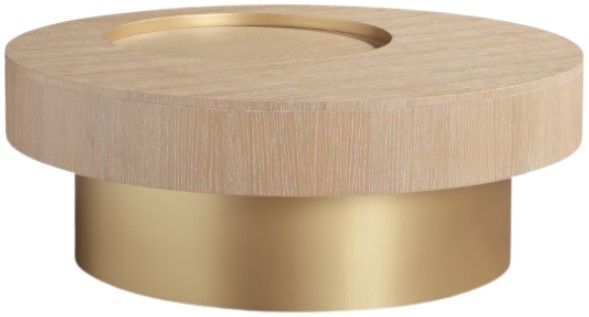 Meridian Furniture Makai Brass/Natural Coffee Table-0