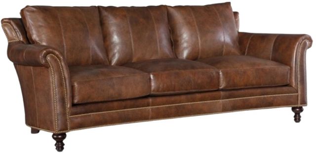 Bradington-Young Richardson Cognac 8-Way Tie Stationary Sofa-0