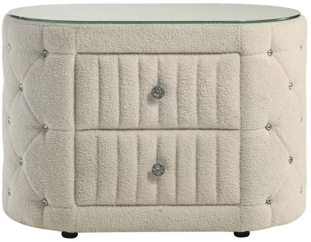 Coaster® Sonya Ivory Upholstered Nightstand-1
