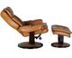 BarcaLounger® Roscoe Roman Orange Swivel Reclining Pedestal Chair and Ottoman Set-3