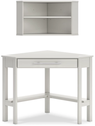 Signature Design by Ashley® Grannen 2-Piece White Corner Desk with Bookcase Set-1