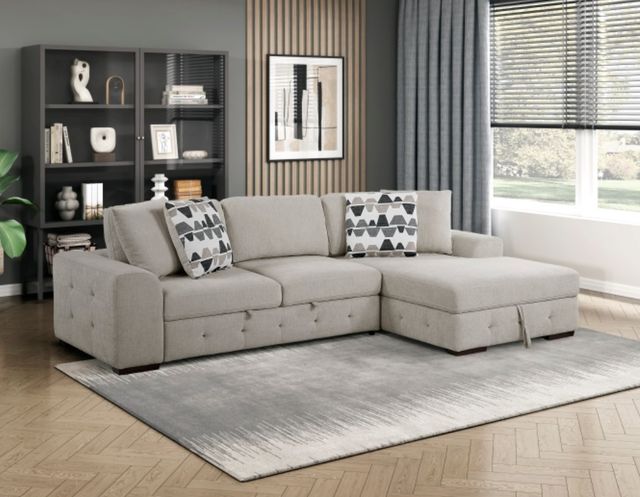 Homelegance® Raife 2-Piece Taupe Right-Arm Facing Sectional and Chaise-1