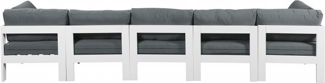 Meridian Furniture Nizuc 5-Piece Gray/White Outdoor Patio Modular Sectional-3