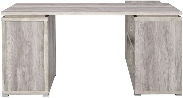 Coaster® Yvette Grey Driftwood L-Shape Office Desk-1