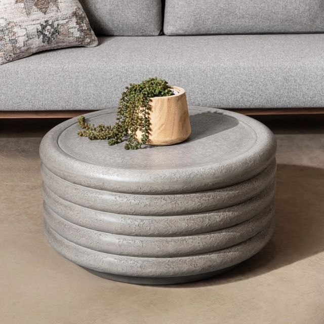 Classic Home Reva Dark Gray Concrete Outdoor Coffee Table-4