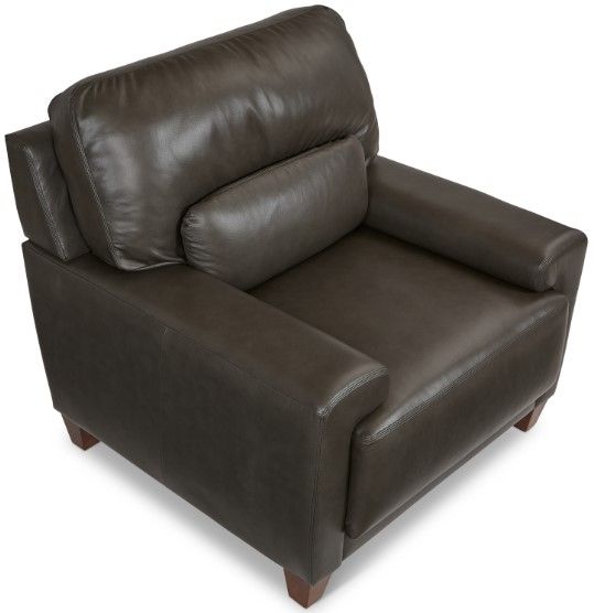 La-Z-Boy® Draper Pewter Leather Chair-1