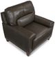 La-Z-Boy® Draper Pewter Leather Chair-1
