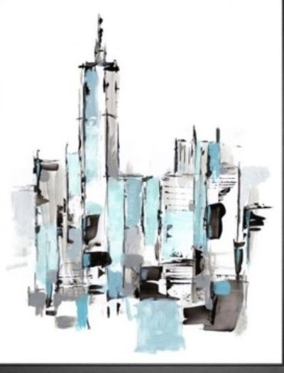 Classy Living Ethan Harper Blue City II 22" Wall Art-2
