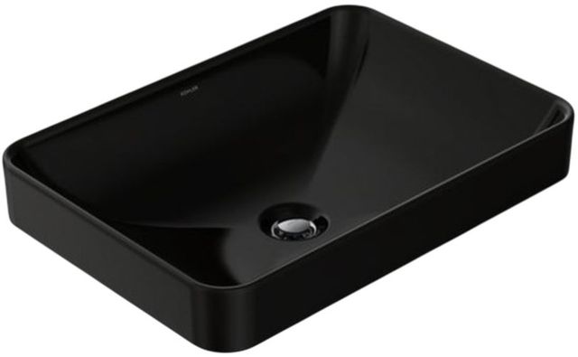 Kohler Vox® Black 23.75" Rectangular Vessel Bathroom Sink-0