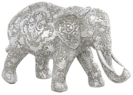 Deco Marche Silver 7" Elephant Sculpture-0