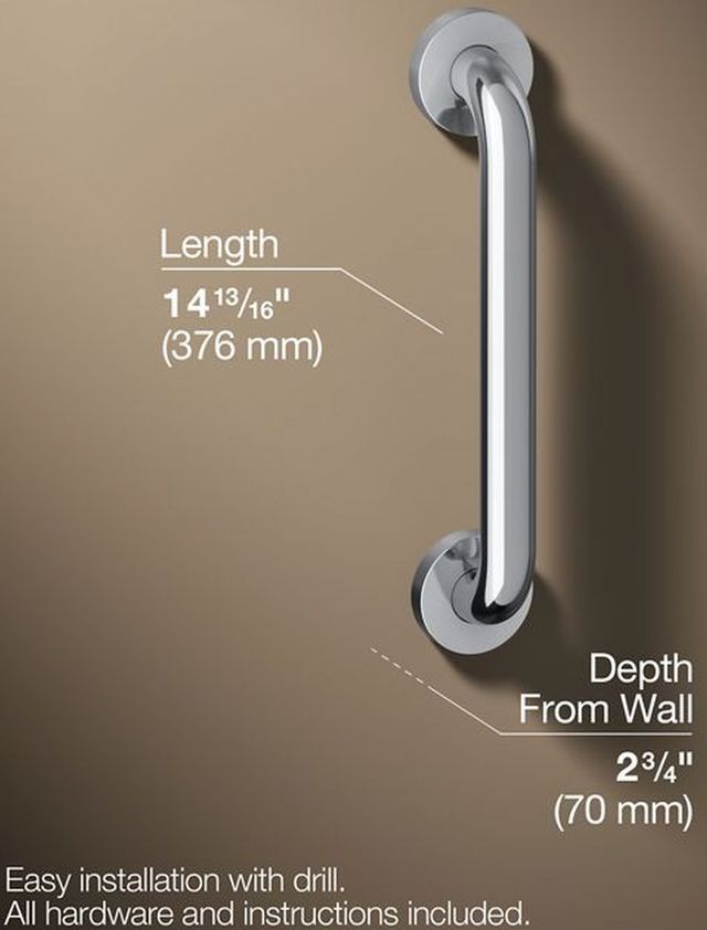 KOHLER® Contemporary Polished Stainless 12" Grab Bar-1