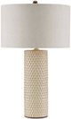 Currey & Company Polka Dot Ivory/Brown/Polished Brass Table Lamp-1
