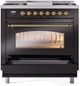 Ilve® Nostalgie II Series 36" Glossy Black Pro Style Dual Fuel Range-4