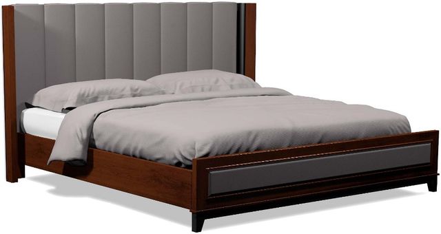 Country View Woodworking American Modern King Upholstered Panel Bed-0