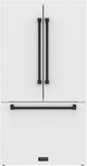 Thor Kitchen Gordon Ramsay Series 36" White French Door Counter Depth Refrigerator with Ice Maker & Black Hardware-0