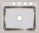 Elkay Lustertone® Classic Lustrous Satin 25" x 21-1/4" x 7-7/8" 4-Hole Single Bowl Drop-In Sink-1