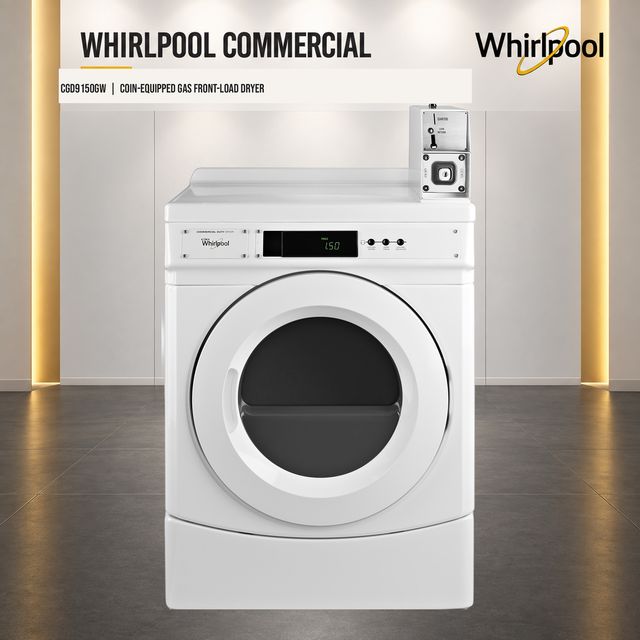Whirlpool Commercial 6.7 Cu. Ft. Coin-Operated Gas Front-Load Dryer - White-2