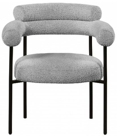 Meridian Furniture Blake Grey/Matte Black Boucle Dining Chair-1