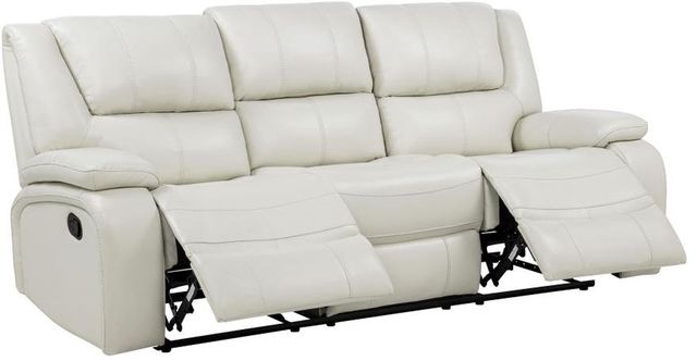 Coaster® Camila White Upholstered Motion Reclining Sofa-1