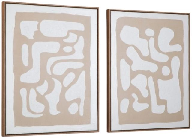 Signature Design by Ashley® Waldett 2-Piece Beige/White Wall Art Set-1